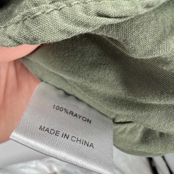 Magnolia Boutique Dark Sage Green Ruffle Cap Sleeve Short Dress Spring Large - Picture 7 of 7